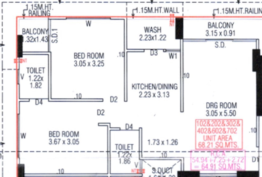 2 BHK Flat in Uma Alayam Heaven in Tragad, Ahmedabad - Image 914333