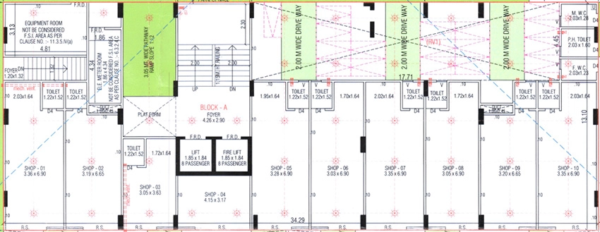 Floor Plan of Commercial Uma Alayam Heaven in Tragad, Ahmedabad - Image 394638