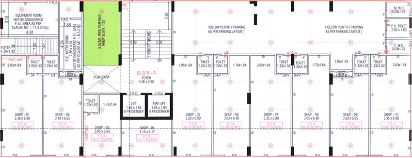 Floor Plan of Commercial Uma Alayam Heaven in Tragad, Ahmedabad - Image 394637