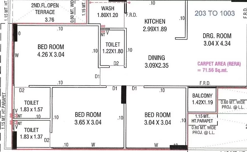3 BHK Flat in Vamika Satsang Pride in Lambha, Ahmedabad - Image 914346