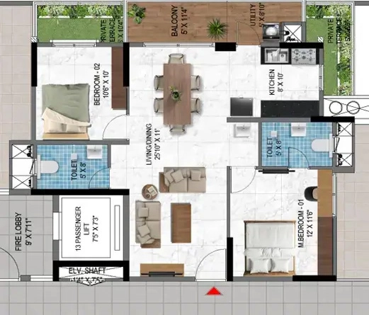 2 BHK Flat in Mythri Sikharam in Sarjapur Road, Bangalore - Image 914494