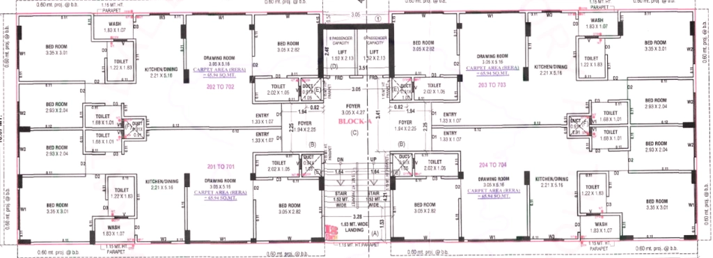Floor Plan of KD Everbright Appartment in Nava Vadaj, Ahmedabad - Image 394678