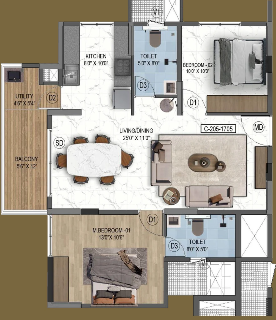 2 BHK Flat in Mythri Sity in Sarjapur Road, Bangalore - Image 914497