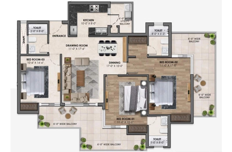 3 BHK Flat in Meydan The Vibe in Zirakpur, Chandigarh - Image 914412