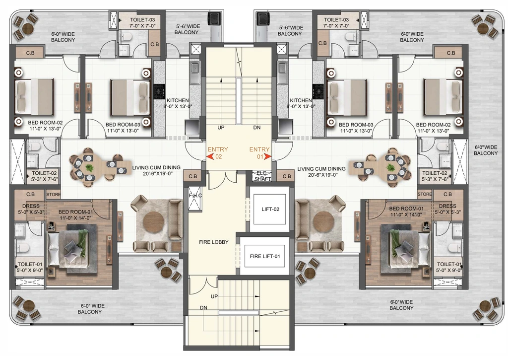 Floor Plan of Vista Palencia in Zirakpur, Chandigarh - Image 394854