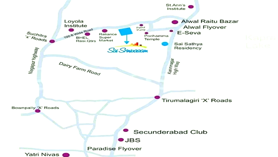 Location of Mahalaxmi Sai Srinivasam - Image 394895