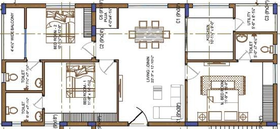 3 BHK Flat in Shree AP Hruthi Residency in Kapra, Hyderabad - Image 914450