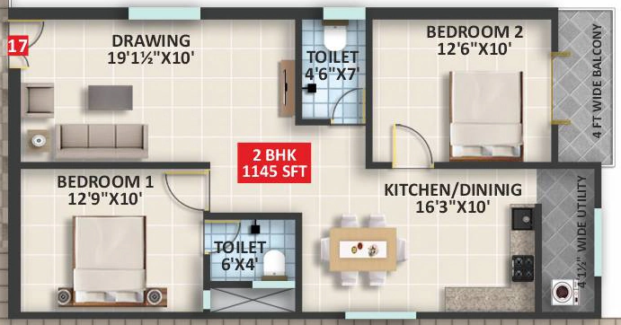 2 BHK Flat in Signifa Signature in Bolarum, Hyderabad - Image 914431