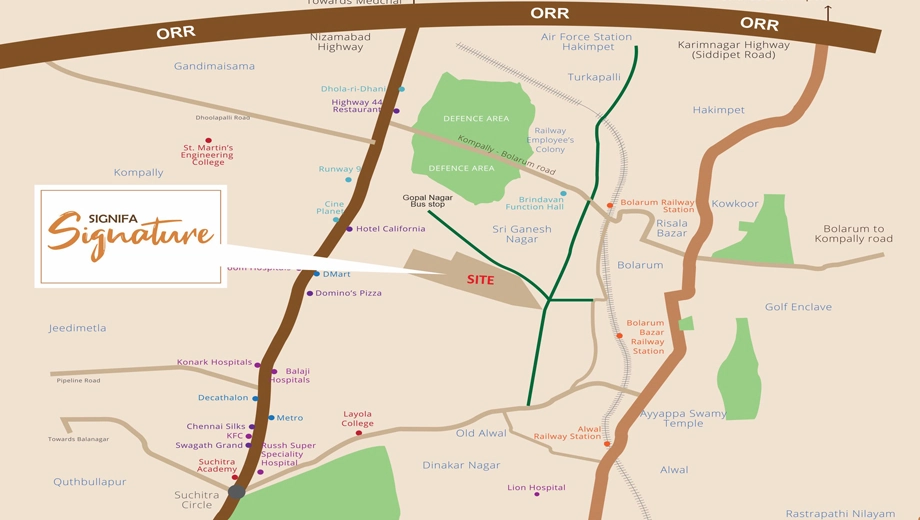 Location of Signifa Signature in Bolarum, Hyderabad - Image 394890