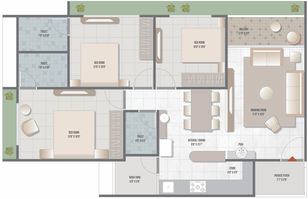 3 BHK Flat in Shayona Signet in New Ranip, Ahmedabad - Image 914787