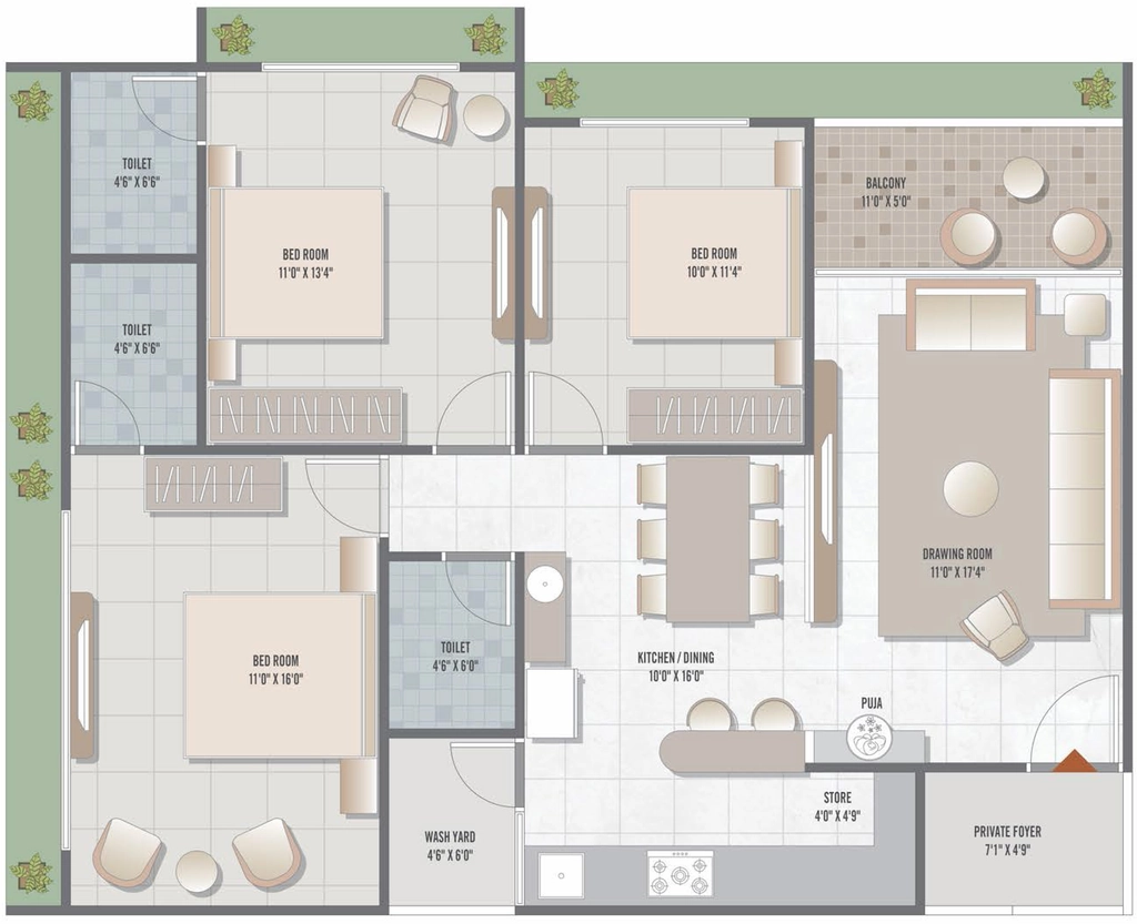3 BHK Flat in Shayona Signet in New Ranip, Ahmedabad - Image 914789