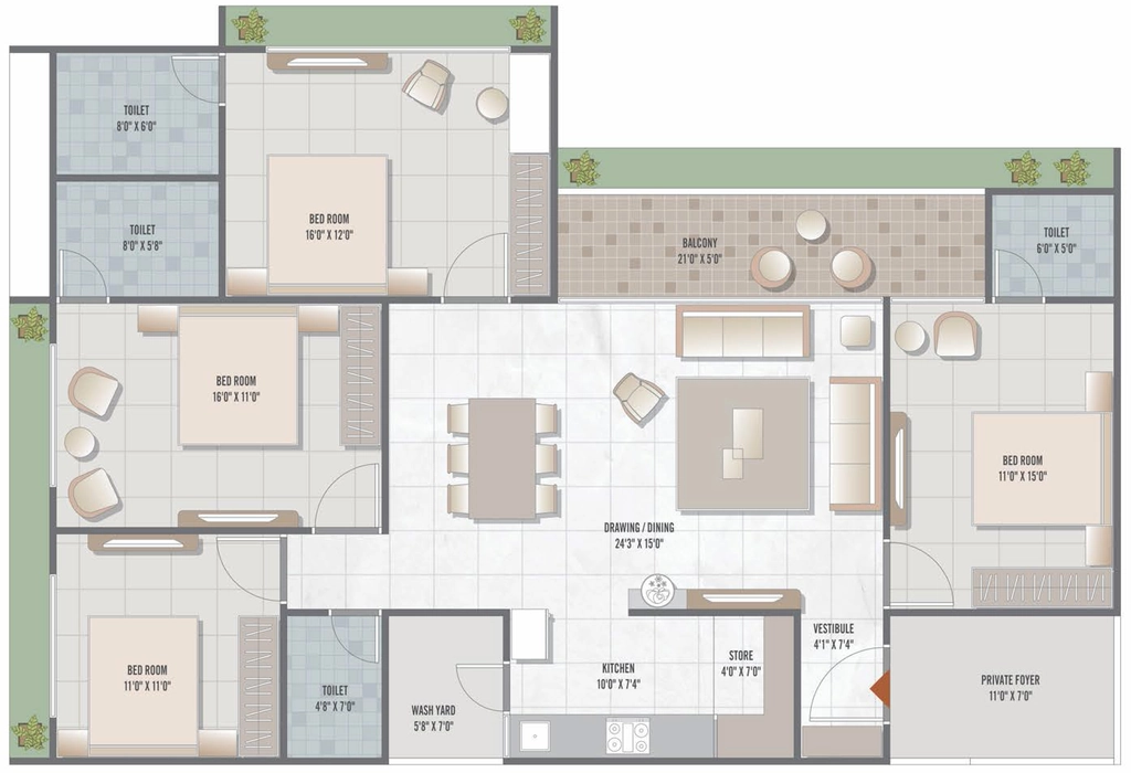 4 BHK Flat in Shayona Signet in New Ranip, Ahmedabad - Image 914790