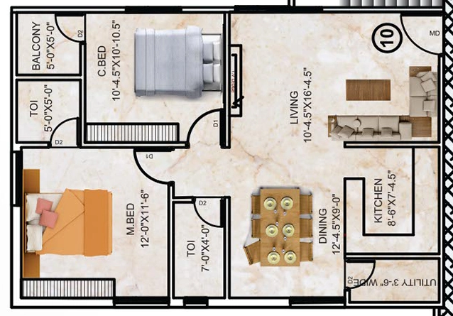 2 BHK Flat in B S Sudhakar S Lake View in Balapur, Hyderabad - Image 914471