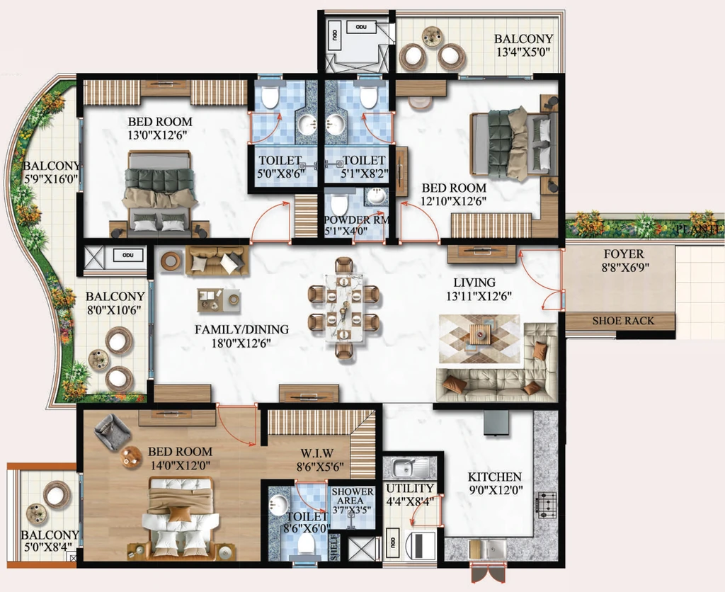 3 BHK Flat in Vaishnodevi Melange One in Rajarajeshwari Nagar, Bangalore - Image 914877