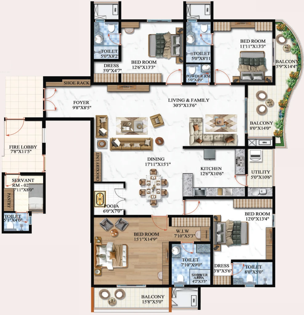 4 BHK Flat in Vaishnodevi Melange One in Rajarajeshwari Nagar, Bangalore - Image 914878