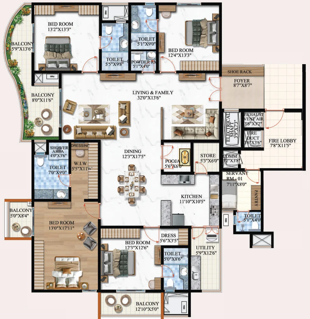 4 BHK Flat in Vaishnodevi Melange One in Rajarajeshwari Nagar, Bangalore - Image 914879