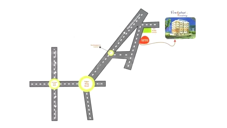Location of Venkatsai Residency in Hastinapuram, Hyderabad - Image 395014