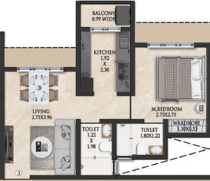 1 BHK Flat in Jai Seasons Green in Thane West, Thane - Image 914995