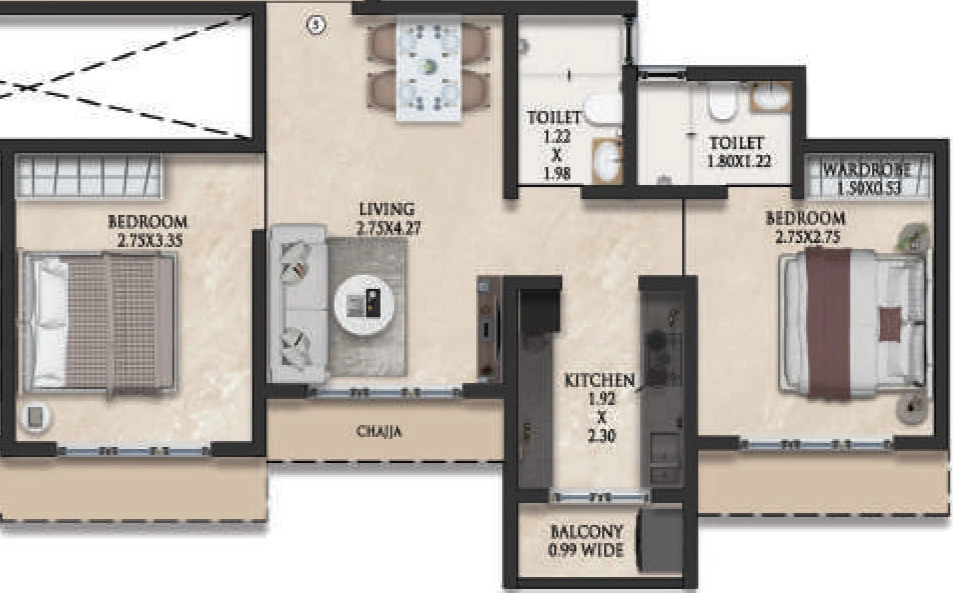 2 BHK Flat in Jai Seasons Green in Thane West, Thane - Image 914996