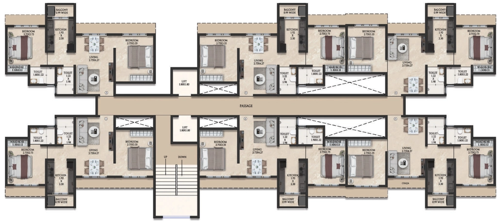 Floor Plan of Jai Seasons Green in Thane West, Thane - Image 396231