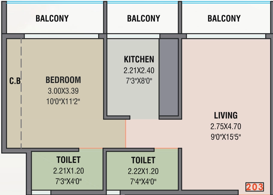 1 BHK Flat in Bramharaj Orchid in Airoli, Navi Mumbai - Image 915069