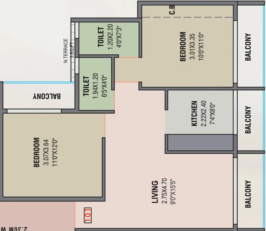 2 BHK Flat in Bramharaj Orchid in Airoli, Navi Mumbai - Image 915070