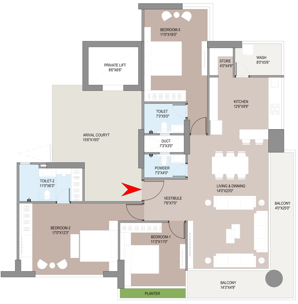 3 BHK Flat in Aristo Amaya in Gota, Ahmedabad - Image 914783