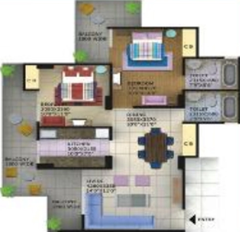 2 BHK Flat in Balaji Foster Heights in Crossings Republik, Ghaziabad - Image 914514