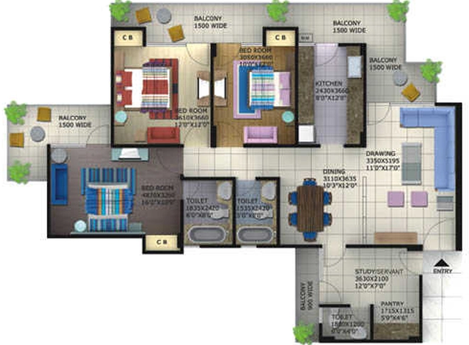 3 BHK Flat in Balaji Foster Heights in Crossings Republik, Ghaziabad - Image 914516