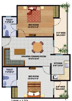 2 BHK Flat in Divyansh Fabio in Crossings Republik, Ghaziabad - Image 914522