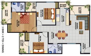3 BHK Flat in Divyansh Fabio in Crossings Republik, Ghaziabad - Image 914523