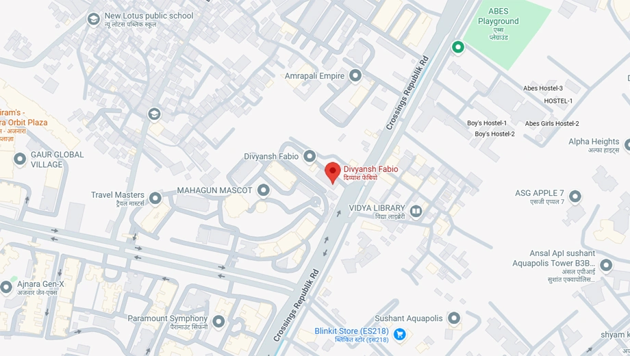Location of Divyansh Fabio in Crossings Republik, Ghaziabad - Image 395109