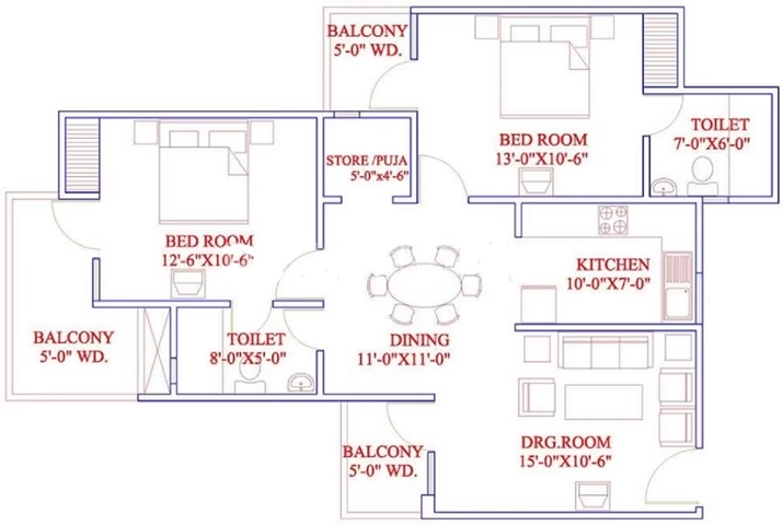 2 BHK Flat in Dreamland The Willows in Crossings Republik, Ghaziabad - Image 914526