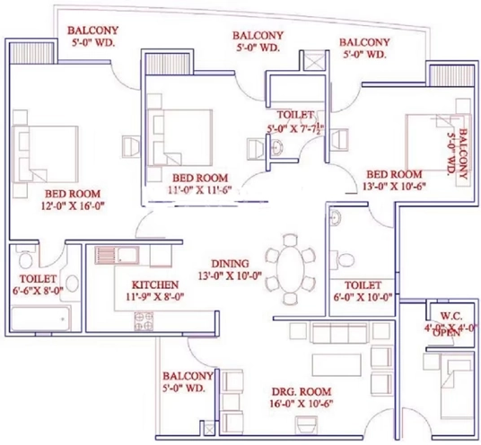 3 BHK Flat in Dreamland The Willows in Crossings Republik, Ghaziabad - Image 914527