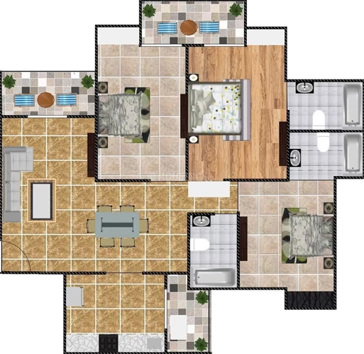 3 BHK Flat in Exotica Eastern Court in Crossings Republik, Ghaziabad - Image 914531