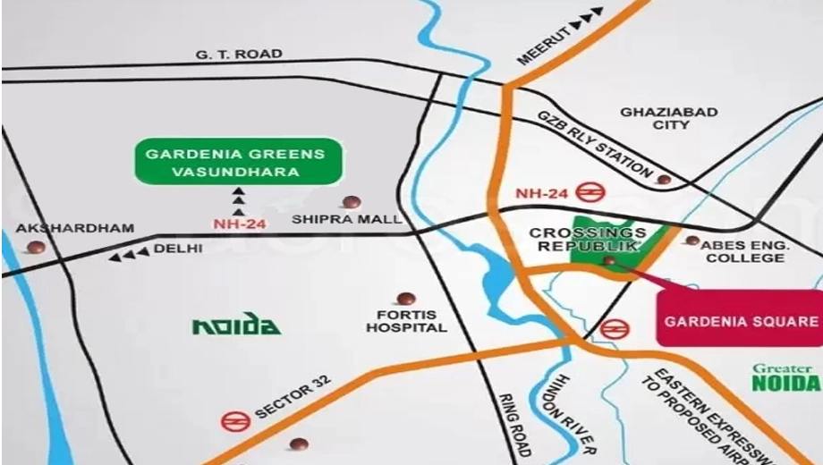 Location of Gardenia Square 2 in Crossings Republik, Ghaziabad - Image 395135