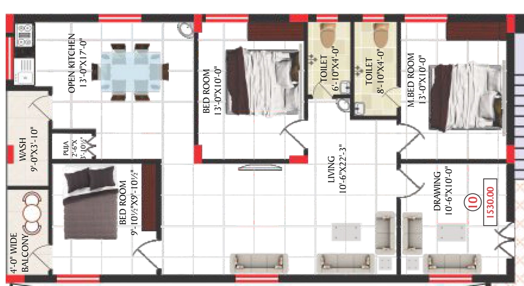 3 BHK Flat in Thirumala Ashok Arcade in Peerzadiguda, Hyderabad - Image 914708