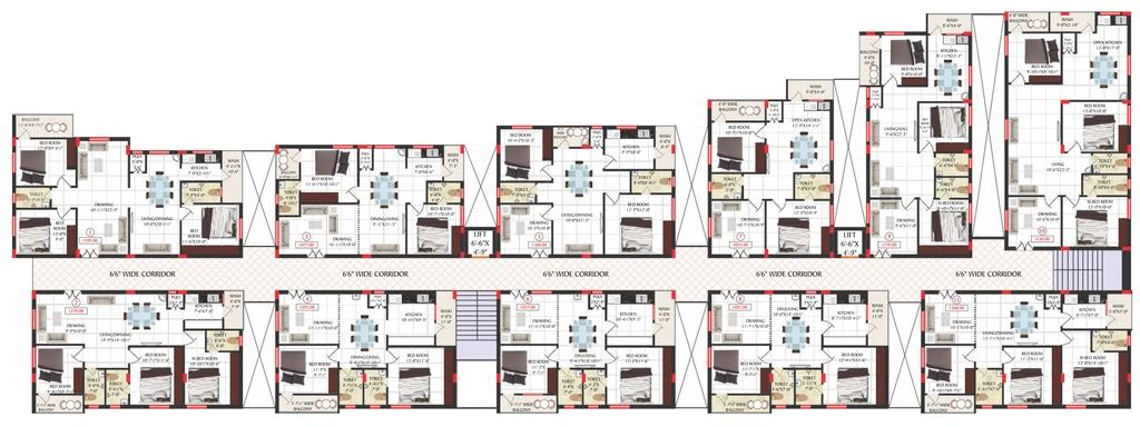 Floor Plan of Thirumala Ashok Arcade in Peerzadiguda, Hyderabad - Image 395578