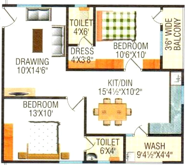 2 BHK Flat in Vinayaka Sai Satya Nilayam in Boduppal, Hyderabad - Image 914634