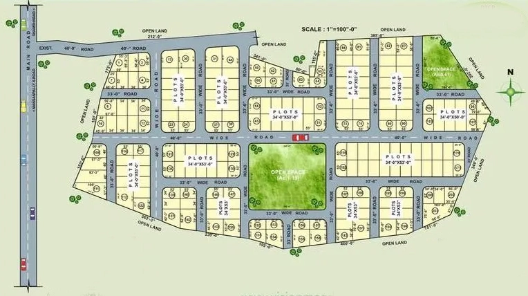 Master Plan of Vision Palm Meadows in Mansanpally, Hyderabad - Image 395595