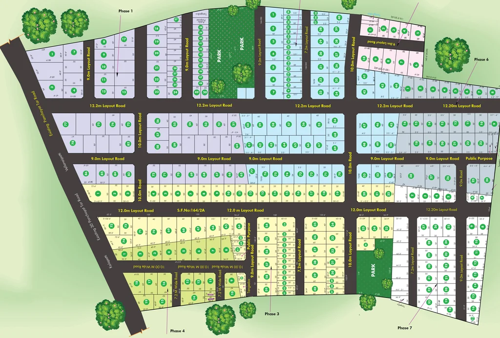 Master Plan of Greenfield Coral Residency Plot in Kalapatti, Coimbatore - Image 395189