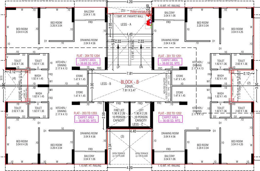 Floor Plan of Adidev Solo Square in Nava Vadaj, Ahmedabad - Image 395199