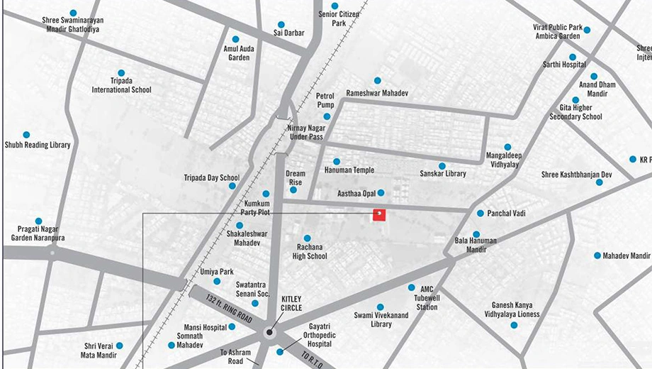 Location of Adidev Solo Square in Nava Vadaj, Ahmedabad - Image 395197