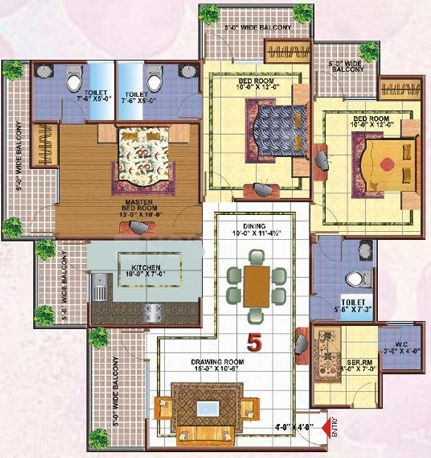 3 BHK Flat in Skytech Merion Residency Phase 2 in Crossings Republik, Ghaziabad - Image 914590