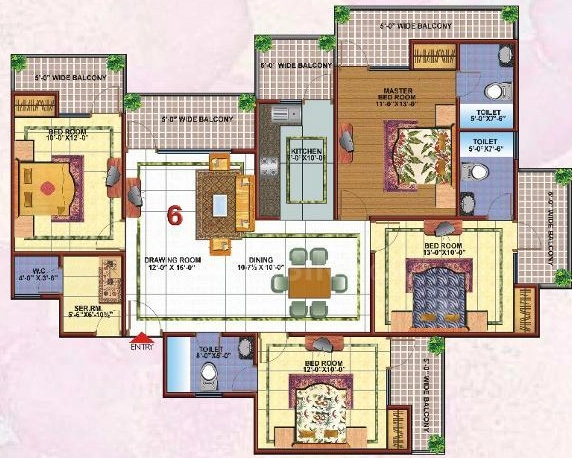 4 BHK Flat in Skytech Merion Residency Phase 2 in Crossings Republik, Ghaziabad - Image 914592