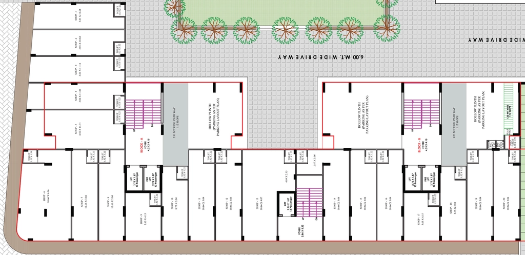 Floor Plan of Commercial Hariom Neelkanth Space in Sanand, Ahmedabad - Image 395302