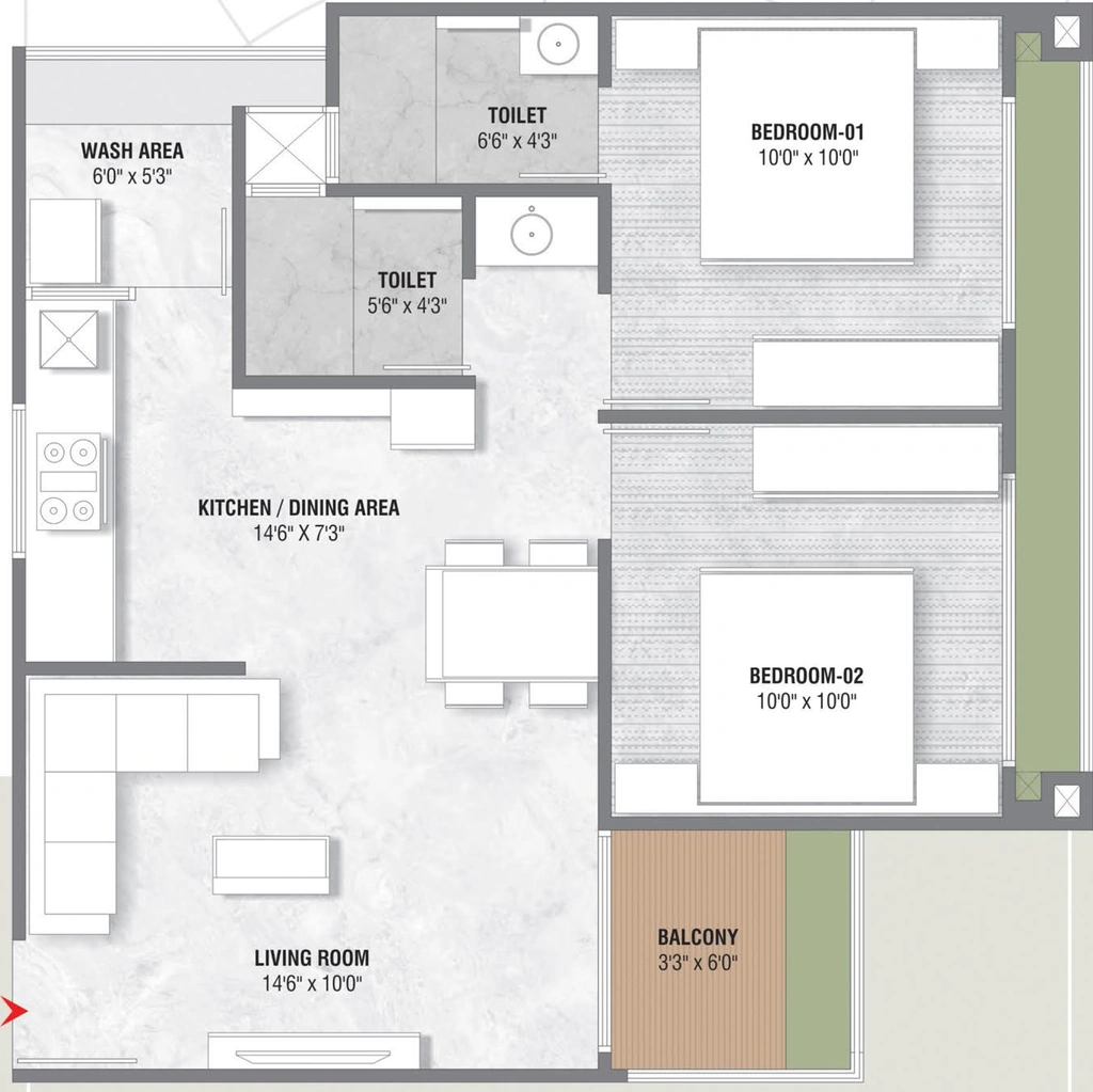 2 BHK Flat in Karnavati Elysium in New Maninagar, Ahmedabad - Image 914600