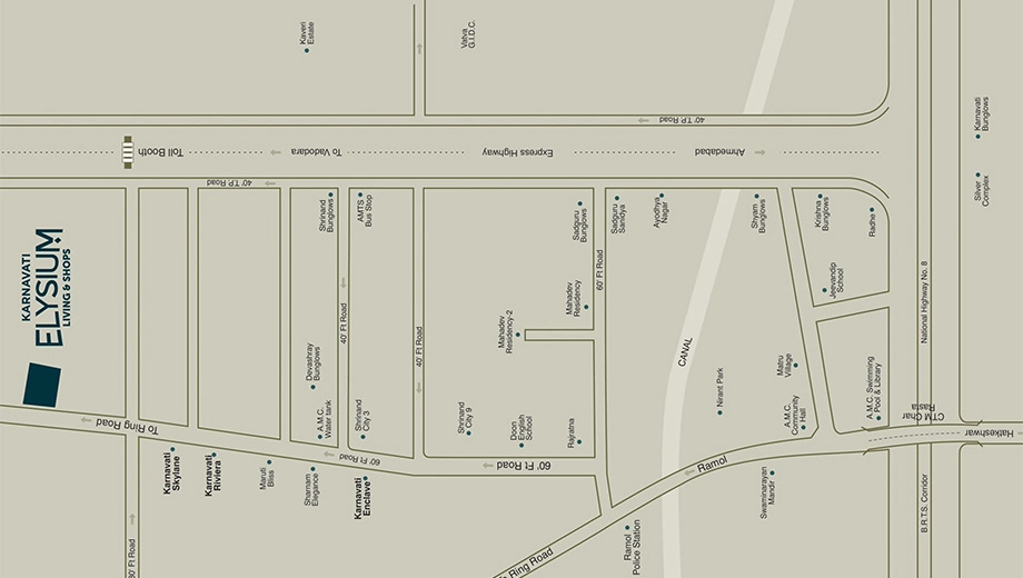 Location of Commercial Kavish Karnavati Elysium - Image 395334