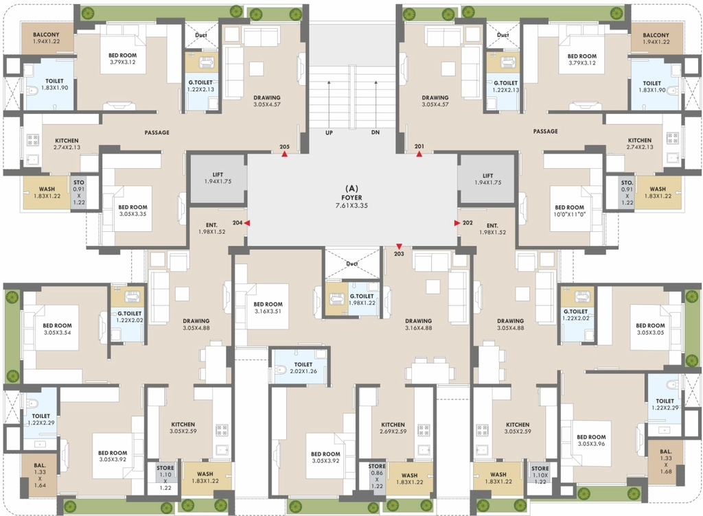 Floor Plan of Shabana Khyber Heights in Vatva, Ahmedabad - Image 395361