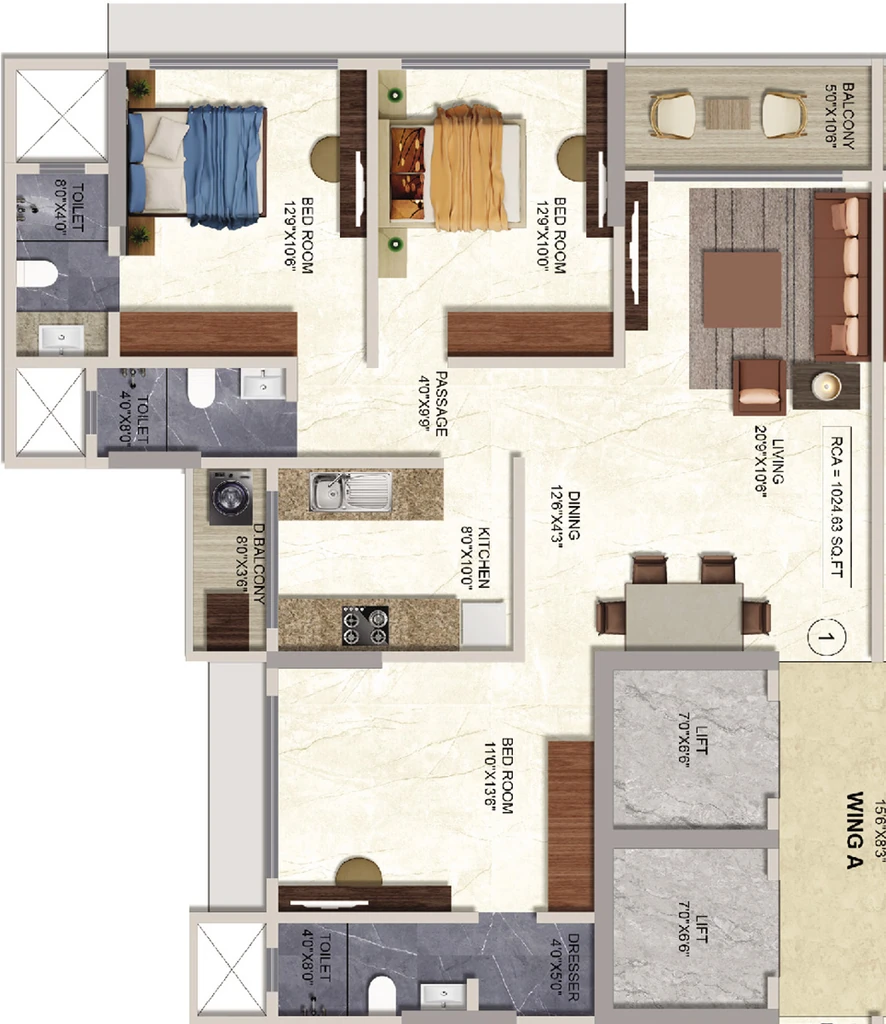 3 BHK Flat in Relcon 103 West in Borivali West, Mumbai - Image 915440